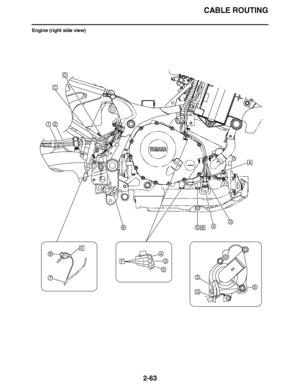 Page 124
haha CABLE ROUTING
2-63
Engine (right side view)
A
12
3456
3
3
4
5
5
C
E
F
B
6
7
G
D  