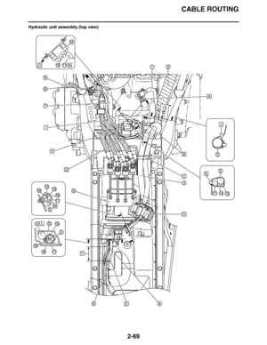 Page 130
haha CABLE ROUTING
2-69
Hydraulic unit assembly (top view)
A
B
C
D
2
2
12
4
3
6
8
9
16
17
N
12
H
16
1718
18
19
19
G
F
E
14
5
5
5
4
1110
7
13
15
15
11
K
I
L
M
O
J  