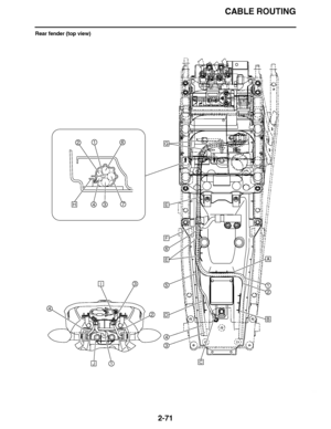 Page 132
haha CABLE ROUTING
2-71
Rear fender (top view)
A
B
C
D
E
E
F
G
1
1
2
2
3
4
5
6
H
I
J
12
34
6
7
4
3  