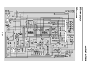 Page 466
haha LIGHTING SYSTEM
8-17
EAS27240
LIGHTING SYSTEM
EAS27250
CIRCUIT DIAGRAM
B/LB/L1
W1(GRAY)W3 W2
(BLACK)
BR2
WL
B1 W1
WL
B2 W2
Y2L/RB2LYB
BL/BBrR/WB4
Br
G/RB
(GRAY)
ChB
(GRAY)Ch3B
(GRAY)
LDg
B
(BLACK)LDg B5
(BLACK)
LChB
(GRAY)L1ChB4
(GRAY)
Dg B
(BLACK)Dg3B3
(BLACK)
B/GL/BLg/WBL/BB/GB5Lg/W
BB/WBB/W
L/WR2R/W2
RR1
B1 B2B4L/G
R/B1Y3W/L1R/W1B Br3R/BR/WL/WG/YBBrW/GB/WB/W2W/G
Br/LLR/W4G/Y
Br1L/B1R/Y1Y/B
Br/RL/YL/B
Br/RB/R1B/R
L/Y
B/Y(BLACK)
Br/ WBr4
L/Y
B/Y(BLACK)L
BR
GB1
L/B
YL/R3
W(BLACK)
B/L6Gy
(BLACK)...