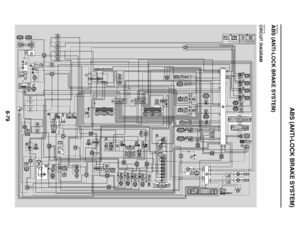 Page 528
haha ABS (ANTI-LOCK BRAKE SYSTEM)8-79
EAS28790
ABS (ANTI-LOCK BRAKE SYSTEM)
EAS27730
CIRCUIT DIAGRAM
B/LB/L1
W1(GRAY)W3 W2
(BLACK)
BR2
WL
B1 W1
WL
B2 W2
Y2L/RB2LYB
BL/BBrR/WB4
Br
G/RB
(GRAY)
ChB
(GRAY)Ch3B
(GRAY)
LDg
B
(BLACK)LDg B5
(BLACK)
LChB
(GRAY)L1ChB4
(GRAY)
Dg B
(BLACK)Dg3B3
(BLACK)
B/GL/BLg/WBL/BB/GB5Lg/W
BB/WBB/W
L/WR2R/W2
RR1
B1 B2B4L/G
R/B1Y3W/L1R/W1B Br3R/BR/WL/WG/YBBrW/GB/WB/W2W/G
Br/LLR/W4G/Y
Br1L/B1R/Y1Y/B
Br/RL/YL/B
Br/RB/R1B/R
L/Y
B/Y(BLACK)
Br/ WBr4
L/Y
B/Y(BLACK)L
BR
GB1
L/B
YL/R3...