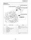 Page 423
haha THERMOSTAT
6-4
EAS26440
THERMOSTAT Removing the thermostat
Order Job/Parts to remove Q ’ty Remarks
Coolant Drain.
Refer to 
“CHANGING THE COOLANT ” on 
page 3-27.
Throttle bodies Refer to “THROTTLE BODIES ” on page 7-6.
1 Coolant temperature sensor coupler 1 Disconnect.
2 Coolant temperature sensor 1
3 Copper washer 1
4 Radiator inlet hose 1
5 Thermostat cover 1
6 Thermostat 1
For installation, reverse the removal proce-
dure.
18 Nm (1.8 m 
kgf, 13 ft 
Ibf)T.R.
12 Nm (1.2 m 
kgf, 8.7 ft ...