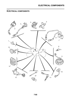 Page 400ELECTRICAL COMPONENTS
7-85
EAS27970
ELECTRICAL COMPONENTS
4
35
7
6
8
9
10
12
13 14 1512
11 