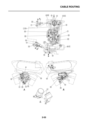 Page 81CABLE ROUTING
2-55
B
A
B
A
C
C
A
A
BC
D
E
J
1
2345
8
6
7
8
910
11
12
13
G
H
I
K
L
M
N
F
1415
16
17
10E3 