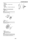 Page 207 
STARTER MOTOR 
5-33 
7. Check: 
 
Gear teeth
Damage/wear  
→ 
 Replace the gear.
8. Check: 
 
Bearing 
 
Oil seal
Damage/wear  
→ 
 Replace the defective part
(s). 
EAS24800 
ASSEMBLING THE STARTER MOTOR 
1. Install: 
 
Brush holder “1”
NOTE:
 
Align the tab on the brush seat with the slot in the 
starter motor rear cover “2”.
2. Install: 
 
Thrust support “1”
NOTE:
 
Align the tab of thrust support with the slot of sta- 
tor motor front cover “2”.
3. Install: 
 
Starter motor yoke “1” 
...