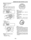 Page 227 
GENERATOR AND STARTER CLUTCH 
5-53 
EAS24490 
REMOVING THE GENERATOR 
1. Remove: 
 
Generator rotor nut “1” 
 
Washer
NOTE:
 
 
While holding the generator rotor “3” with the
sheave holder “2”, loosen the generator rotor
nut. 
 
Do not allow the sheave holder to touch the 
projection on the generator rotor.
2. Remove: 
 
Generator rotor “1”
(with the rotor puller “2”) 
 
Woodruff key 
EAS24570 
CHECKING THE STARTER CLUTCH 
1. Check: 
 
Starter clutch rollers
Damage/wear  
→ 
 Replace.2. Check:...