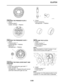 Page 250CLUTCH
5-50
EAS4C81005
CHECKING THE PRESSUR PLATE 2
1. Check:
 Pressure plate 2
Cracks / damage → Replace.
EAS25170
CHECKING THE PRESSURE PLATE 1
1. Check:
 Pressure plate “1”
Cracks/damage → Replace.
 Bearing “2”
Damage/wear → Replace.
EAS4C81006
CHECKING THE PUSH LEVER SHAFT AND 
PUSH ROD
1. Check:
 Push lever shaft pinion gear teeth “1”
 Push rod teeth “2”
Damage/wear → Replace the push rod and 
push lever shaft pinion gear as a set.2. Check:
 Push rod bearing
Damage/wear → Replace.
EAS25240...