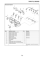 Page 311THROTTLE BODIES
7-5
Removing the injectors
Order Job/Parts to remove Q’ty Remarks
1 Intake air pressure sensor coupler 1 Disconnect.
2 Cylinder #1-injector coupler 1 Disconnect.
3 Cylinder #2-injector coupler 1 Disconnect.
4 Cylinder #3-injector coupler 1 Disconnect.
5 Cylinder #4-injector coupler 1 Disconnect.
6 Sub-wire harness 1
7 Negative pressure hose 1 Disconnect.
8 Intake air pressure sensor 1
9Fuel distributor 1
10 Injector 4
11 Throttle position sensor (for throttle valves) 1
12 Throttle...