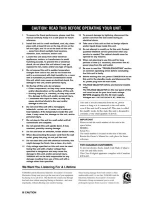 Page 41 To assure the finest performance, please read this
manual carefully. Keep it in a safe place for future
reference.
2 Install this unit in a well ventilated, cool, dry, clean
place with at least 30 cm on the top, 20 cm on the
left and right, and 10 cm at the back of this unit
— away from direct sunlight, heat sources,
vibration, dust, moisture, and/or cold.
3 Locate this unit away from other electrical
appliances, motors, or transformers to avoid
humming sounds. To prevent fire or electrical
shock, do...