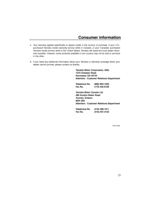 Page 83Consumer information
77
U6P213E0.book  Page 77  Thursday, March 9, 2006  10:20 AM 