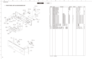 Page 77* 1-1 WU980300 FRONT PANEL S500BL フロントパネル
* 1-1 WU979800 FRONT PANEL S500SI フロントパネル
* 1-1 WU980500 FRONT PANEL S300BL フロントパネル
* 1-1 WU980400 FRONT PANEL S300SI フロントパネル
* 1-3 WP080600 LENS LED レンズＬＥＤ 01
* 1-4 WP081200 SIDE PLATE BL サイドプレート 03
* 1-4 WP081100 SIDE PLATE SI サイドプレート 03
* 1-5 WW649700 SUPPORT LENS サポートレンズ
1-6 WK863700 LENS RC PURPLE BL レンズ　ＲＣ 01
1-6 WK863600 LENS RC MEDIUM SI レンズ　ＲＣ 01
* 2-1 WV020000 P.C.B. ASS'Y OPERATION S300 J
ＰＣＢ　ＯＰＥＲＡＴＩＯＮ
* 2-1 WV019200 P.C.B. ASS'Y OPERATION S500...