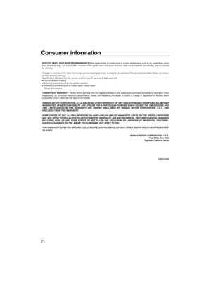 Page 78Consumer information
71
U63P14E0.book  Page 71  Monday, June 6, 2005  4:57 PM 