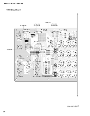 Page 5454MOTIF6 / MOTIF7 / MOTIF8
2NA-V627170  2
 PNB Circuit Board
A
A
to PNA CN5to PNA CN4
to F-PN CN6DRUM KITS
to PNA CN3
to F-PN CN5
PRE1
PRE2
PRE3
AB
123
91011 ENTER
EXIT
<
<
<
<
INC/YES DEC/NO
to DM CN6 