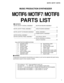 Page 95MOTIF6 / MOTIF7 / MOTIF8
1
PARTS LIST
 WARNING
Components having special characteristics are marked 
 and must be replaced with parts having
specifications equal to those originally installed.
 CONTENTS
MOTIF6, MOTIF7 OVERALL ASSEMBLY
....................................................................... 2
MOTIF6, MOTIF7 PANEL ASSEMBLY
....................................................................... 5
MOTIF6, MOTIF7 KEYBOARD ASSEMBLY...