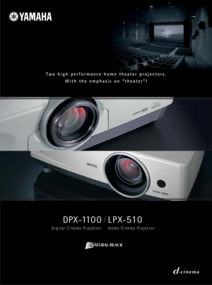 Page 1DPX-11 0 0
Digital Cinema Projector
LPX-510
Home Cinema Projector
Two high performance home theater projectors.
With the emphasis on “theater”! 