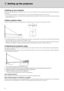 Page 128
◆Setting up your projector
Install the screen perpendicularly to the pr ojector. If the screen can not be installed in such a way, adjust the projection an gle of the projector as 
shown below. 
 Install the screen and projector so that the projector’s lens is placed at the horizontal position of the screen center.
 Do not install the screen where it is exposed  to direct sunlight or lighting. Light directly reflecting on the screen makes th e projected images 
whitish and hard to view.
◆ Basic...