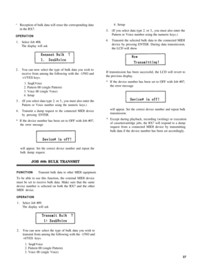 Page 41* Reception of bulk data will erase the corresponding data 