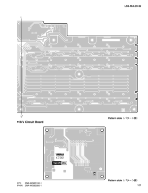 Page 10710 7 LS9-16/LS9-32
Pattern side
¢Í»”ï£
L
L
Pattern side
¢Í»”ï£
 INV Circuit Board
INV: 2NA-WG83100-1  PNIN: 2NA-WG83050-1   