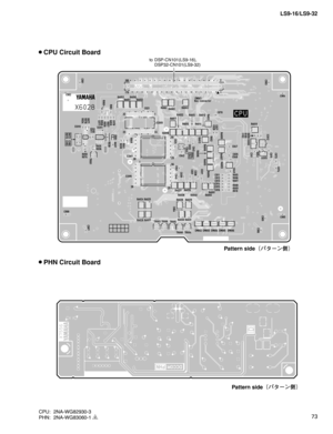 Page 7373 LS9-16/LS9-32
Pattern side
¢Í»”ï£
to DSP-CN101(LS9-16),
 DSP32-CN101(LS9-32)
 CPU Circuit Board
CPU: 2NA-WG82930-3  
PHN: 2NA-WG83060-1 4 
Pattern side
¢Í»”ï£
 PHN Circuit Board 