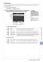 Page 10510 10
Connections – Using Tyros3 with Other Devices –
Tyros3  Reference Manual  •105
Talk Settings
This function gives you special settings for making announcements between songs, separate from the settings for 
your singing performance.
1Call up the operation display. 
[MIC SETTING] → TAB [QQ Q Q][WW W W] TALK SETTING
2Use the [A]/[B] buttons to select the parameter to be adjusted, then 
set the value by using the [1 ▲▼]–[8 ▲▼] buttons or sliders.
●1 Talk Setting Parameters
●2 DSP Parameters
Settings in...