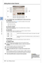 Page 442 2
Styles – Playing Rhythm and Accompaniment –
44•  Tyros3  Reference Manual
Editing Data for Each Channel
 
1In the CHANNEL Page, use the [A]/[B] buttons to select the edit menu.
●1 QUANTIZE
Same as in the Song Creator (page 64), with the exception of the two addi-
tional available parameters below.
●2 VELOCITY CHANGE
Boosts or cuts the velocity of all notes in the speciﬁed channel, according to 
the percentage speciﬁed here.
●3 BAR COPY
This function allows data to be copied from one measure or group...