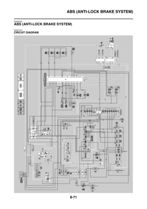 Page 444
ABS (ANTI-LOCK BRAKE SYSTEM)
8-71
EAS28790
ABS (ANTI-LOCK BRAKE SYSTEM)
EAS27730
CIRCUIT DIAGRAM
ChB
P
G/L Y/L R/GLgB/W
G/L
Y/L
R/G
G/R
G/RLgB/W
R/B
R/LG/BR/LG/BR/LG/B
R/B R/L
G/B
R/B23R/L
R/L
R/LR/BR/L24
25
26
27
R/WBr/RR/W
Br/R
15L
Y
B/L
D
G/W
G/WD
Br/W Br/W D
P/W P/W D
B/L B/L
B/LBr/W
LB/LP/W
16
2021
B/LG/WB/L B/L
L
A
B/W A
Y/L D
YY
C
LL C
R/L
C G/B
C
R/B
B/L
22
R/L
B/L
G/WBr/WYP/WB/L
G/WBr/WYP/WB/L
18
L
L
P/W
P/W
R/B
R/L
G/B
L
B/Y
B/LY/GL
B/R
Y/B
W/Y B/L
B/L
L G/Y
R/B R/L
G/B L
B/L35
3637
37
Y/L...