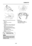 Page 276
CAMSHAFTS
5-15
▲▲▲▲▲▲▲▲▲▲▲▲▲▲▲▲▲▲▲▲▲▲▲▲▲▲▲▲▲▲
7. Turn: Crankshaft
(several full turns clockwise)
8. Check: “T” mark “a”
Make sure the “T” mark on the pickup rotor 
is aligned with the crankcase mating sure 
face “b”.
 Camshaft sprocket  match mark “c”
Make sure the match marks on the cam-
shaft sprockets are aligned with the edge of 
the cylinder head “d”.
Out of alignment  → Adjust.
Refer to the installation steps above.
9. Tighten:
 Camshaft sprocket bolts “1”
CAUTION:
ECA4S81017
Be sure to...