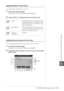 Page 103CVP-509/505/503/501 Owner’s Manual103
Connections – Using Your Instrument with Other Devices –
10
You can also apply various effects to your voice.
1Call up the operation display.
[FUNCTION] → [G] MIC SETTING/VOCAL HARMONY
2Use the [2 ▲▼] – [7  ▲▼] buttons to turn the effect on/off.
You can also automatically apply various harmony vocals to your voice.
1Call up the operation display.
[FUNCTION] → [G] MIC SETTING/VOCAL HARMONY
2Press the [6  ▲]/[7  ▲] buttons to turn the harmony vocals (Vocal 
Harmony)...