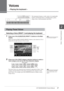 Page 372
Voices – Playing the keyboard –
CVP-509/505/503/501 Owner’s Manual   37
Voices
– Playing the keyboard –
The instrument features a wide variety of exceptionally 
realistic instrumental Voices, including piano, guitar, 
strings, brass, wind instruments and more. 
1Press one of the [A]/[B]/[F]/[G] (RIGHT 1) buttons on the Main 
display.
Make sure that the PART ON/OFF [RIGHT1] button is also turned on. If it is 
turned off, the right-hand part will not sound.
2Press one of the VOICE category selection...