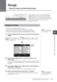 Page 59CVP-509/505/503/501 Owner’s Manual  59
Songs – Playing, Practice and Recording Songs –
4
Songs
– Playing, Practice and Recording Songs –
For the Clavinova, “Song” refers to the MIDI songs 
which include preset songs, commercially available 
MIDI format ﬁles, etc. Not only can you play back a 
Song and listen to it, but you can also play the keyboard 
along with Song playback and record your own 
performance as a Song. 
You can play back the following types of Songs.
• Preset Songs (in the PRESET Page of...