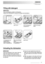 Page 1717
Filling with detergent
IMPORTANT!
Only use detergents suitable for dishwashers.
Observe the manufacturer’s dosing and storage recommendations.
Open the lid.
For programmes with
prewash add an
additional detergent
dose in compartment B.When using detergent
tablets:
place detergent tablets
in compartment A.Close the lid.
Fill in the detergent in
compartment A.Observe the dosing
levels.
Unloading the dishwasher
Empty the lower basket first and then the
upper one; this will avoid water dripping from
the...