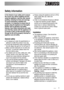 Page 33
Safety information
In the interest of your safety and to ensure
the correct use, before installing and first
using the appliance, read this user manual
carefully, including its hints and warnings.
To avoid unnecessary mistakes and
accidents, it is important to ensure that all
people using the appliance are thoroughly
familiar with its operation and safety
features. Save these instructions and make
sure that they remain with the appliance if it
is moved or sold, so that everyone using it
through its...