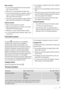 Page 3Water connection
• Do not connect the appliance with old hoses already
used. Only use new hoses.
• Make sure not to cause damage to the water hoses.
• Do not connect the appliance to new pipes or pipes not
used for a long time. Let the water flow for some mi-
nutes, then connect the inlet hose.
• The first time you use the appliance, make sure that the
water hoses and the couplings do not have leakages.
Electrical connection
• Make sure that the appliance is earthed.
• Make sure that the electrical...