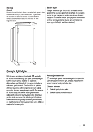 Page 29Montaj 
ÖnemliHavaland1rma i