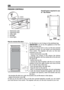 Page 5454
GB
FREEZER CONTROLS
 Overall space required in use 
  of   the freezer  
1 - Thermostat scale 
2 - Thermostat knob 
3 - Yellow light 
4 - Red light 
5 - Green light; 
 
How to reverse the door: 
For this there is a set of plugs in the polythene bag 
IMPORTANT: Do not lay the appliance on the ﬂoor 
while reversing door. 
In case you do not want to carry out the door reversal 
operation yourself, you can contact your local Service 
Force centre. The engineer will carry out the door 
reversal at your...