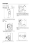 Page 10Building-in
Dimensions of the recess
ZI 1643 ZI 2443
Height of housing (1) 880 1225 mm
Depth of housing (2) 550 550 mm
Width of housing (3) 560 560 mm
It is necessary that the niche is provided with a
conduct of ventilation having the following
dimensions:
Depth 50 mm
Width 540 mm
PR0
540
50
3
21
D132
2. Apply joint the sealing strip as shown in figure.
D022
1
2
1.Slide the appliance into the recess, pushing it
against the wall on the handle side.
4. Snap vent grille (B) and hinge cover (E) into...