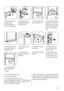 Page 361. Remove the plug from
the power socket.
2. Open the door of the
freezer. Loosen the hinge.
1 2
3
3. Remove the doors by
pulling them slightly and
remove the hinge.4. On the opposite side, re-
move the hole covers.5. Unscrew both adjustable
feet and the screws of the
bottom door hinge. Remove
the bottom door hinge and
install it on the opposite
side.
6. Unscrew the bottom far
side screw and install on
the opposite side.7. Unscrew the top door
holding pin.8. Screw the pin back on
the other side.
3 2
1
9....