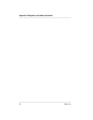 Page 50Appendix D Regulatory and Safety Information
50 Bizfon, Inc. 