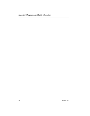 Page 80Appendix E Regulatory and Safety Information
76 Bizfon, Inc. 