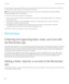 Page 284from your device, but you can access files in your work space that are saved on your device. If your device is quarantined, your administrator might delete some or all the data on your device.Note: A device can be quarantined only if the work account on the device is associated with an Enterprise Mobility 
Management (EMM) solution from 
BlackBerry.
To remove your device from quarantine, try the following:
