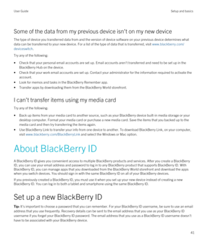 Page 41Some of the data from my previous device isn