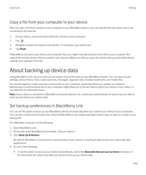 Page 209Copy a file from your computer to your device
After you save a file that