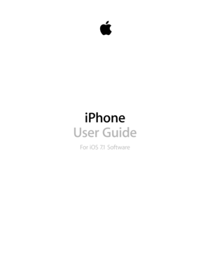 Page 1iPhone
User Guide
For iOS 7.1 Software 