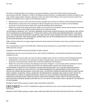 Page 336Permission is hereby granted, free of charge, to any person obtaining a copy of this software (Iperf) and associated
documentation files (the "Software"), to deal in the Software without restriction, including without limitation the rights to use,
copy, modify, merge, publish, distribute, sublicense, and/or sell copies of the Software, and to permit persons to whom the
Software is furnished to do so, subject to the following conditions:
• Redistributions of source code must retain the above...