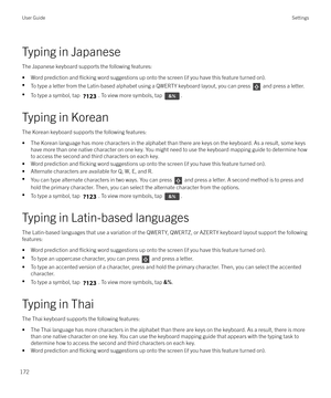 Page 172Typing in JapaneseThe Japanese keyboard supports the following features:
