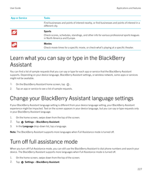 Page 227App or ServiceTasksFind businesses and points of interest nearby, or find businesses and points of interest in a
di