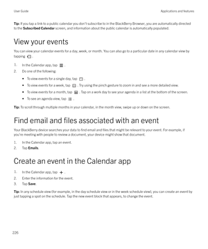 Page 226Tip: If you tap a link to a public calendar you don