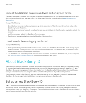 Page 35Some of the data from my previous device isn