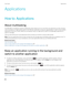 Page 246Applications
How to: Applications
About multitasking
Your BlackBerry smartphone supports multitasking, which allows you to run more than one application at a time. During a 
call, for example, you might want to switch to the Calendar application to view your appointments or switch to the Contacts  application to look up a contact. While you are playing a song, you might want to switch to the Messages application to 
reply to a message.
There are also shortcuts for most applications that can help you to...