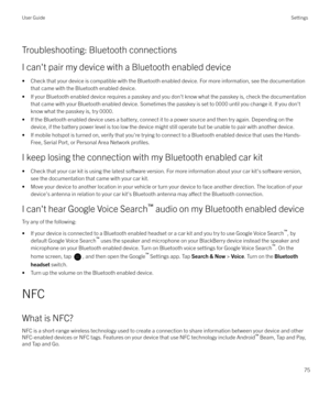 Page 75Troubleshooting: Bluetooth connections
I can